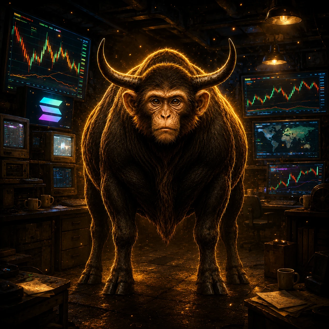 The Black Ape in a trading room